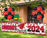 Red Congrats Graduation Decorations Class of 2024 Large Congrats Grad Ba... - £16.99 GBP