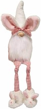 Gnome T4040 Slumber Party Bunny Plaid Pink White Beard Rabbit Slippers 20&quot; L - £27.40 GBP
