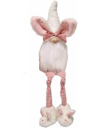 Gnome T4040 Slumber Party Bunny Plaid Pink White Beard Rabbit Slippers 2... - $47.89 CAD