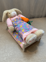 Gemmy Animated Snoring Easter Bunny w/Box Rabbit-Plush Sleeping Stomach ... - $34.65