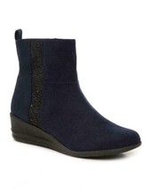New Anne Klein Navy Blue Embellished Comfort Wedge Boots Size 8 M 8.5 M $109 - £56.56 GBP