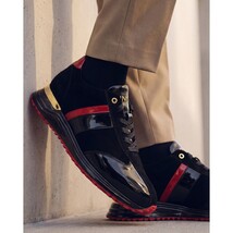 The Inferno Black & Red Leather Men Sneaker image 12