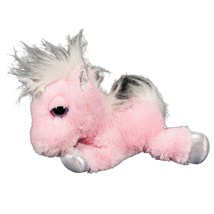 Aurora Unicorn Plush 11&quot; Pink Silver Sparkle White Tail 2017 Stuffed Animal - £10.17 GBP