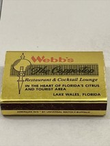 Matchbox Cover  Webbs The Coppertop Restaurant Lake Wales. Fl  gmg  No Matches - £11.65 GBP