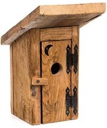 RUSTIC COUNTRY OUTHOUSE BIRDHOUSE - Amish Handmade Mushroom Wood House - $1,231.47 MXN