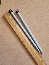 Knitting Needles Plastic US Size 15 10mm Thick Grey 10 Inches Susan Bates - $5.81