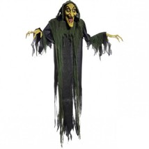Animated Halloween Decoration Creepy Hanging Witch 72&quot; Life Size Spooky Decor  - £47.09 GBP