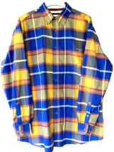 Wrangler Twenty X  Shirt VENTED Mens XL Blue Plaid Long Sleeve Button Do... - £30.56 GBP