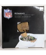 NEW NFL Romano Super Bowl 50 Gourmet Serving Set Salad Bowl and Bamboo S... - $39.81 CAD