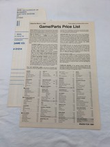 Avalon Hill Game/Parts Price List March 1st 1980 - $9.89