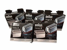 Braun Series 5 52S Electric Shaver Head Replacement Cassette Lot Of 5 New Sealed - £61.70 GBP
