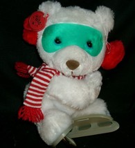 Vintage Christmas Stuffed Animal Plush Russ Berrie &quot;Brrr Bear&quot; Teddy W/ Skates - £18.34 GBP