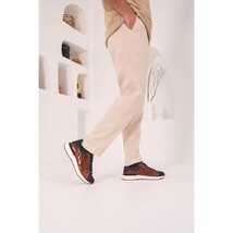 The Caesars Navy & Tan Leather Men Sneaker image 12