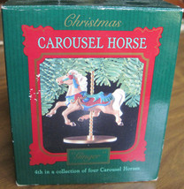 1989 Hallmark Christmas Ornament Carousel Horse Ginger 4th n Collection Palomino - £12.65 GBP