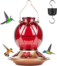 Hummingbird Feeder, Glass Hummingbird Feeder for Outdoors, Meshy Texture... - $22.42