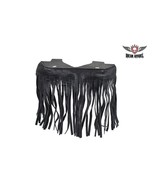 Black Leather Floor Boards with Fringe For Passenger Position Motorcycle... - $40.59