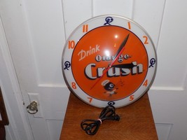 Vintage Drink Orange Crush Double Bubbles Lighted Clock Older Reproduction - $12,231.34 MXN