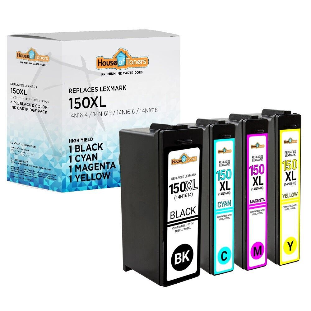 4pk #150 XL BCMY Ink for Lexmark S315 S415 S515 - $26.99