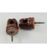 2 Rare Collectable USED Antique Peirce Ceramic Insulators NB2 - €12,38 EUR
