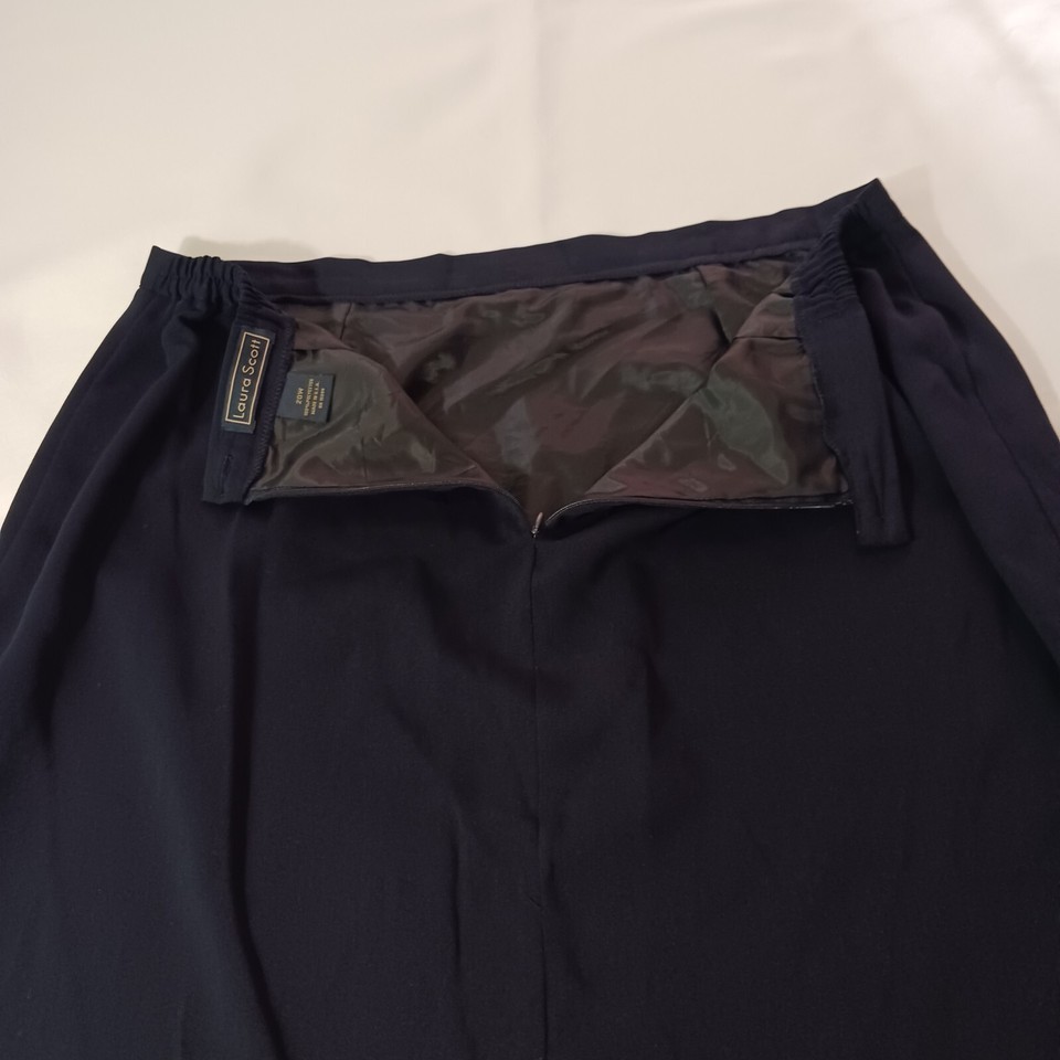 Laura Scott Women's Back Zip & Slit Blue Skirt Size 20W Waist 36" Made In USA Item image 8