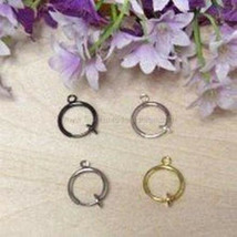 2/10 Pieces Clip On Earring Connectors, Hoop Earrings Jewelry Findings - £1.95 GBP+