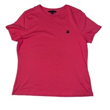 Brooks Brothers Bright Pink Solid Round Neck Short Sleeve Tee T-shirt Wo... - $14.99