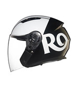 ROYAL ENFIELD LIGHTWING OPEN FACE HELMET - GLOSS BLACK &amp; WHITE - $152.99