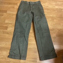 Genuine Dickies Mens 28x32 Khaki Green Double Knee Workwear Pants - £11.92 GBP