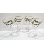 Christmas Rhinestones Bows  Garland Jeweled Martini Glasses  Set of 4 - $99.99