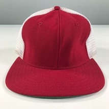 Vintage Trucker Hat Dark Red Front Gray White Mesh One Adult Size New Era - $13.99