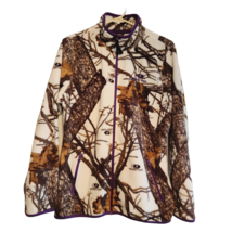 Mossy Oak Fleece Camo Jacket Women L 12-14 Womens Full Zip Long Sleeve Mo Snow - £18.58 GBP