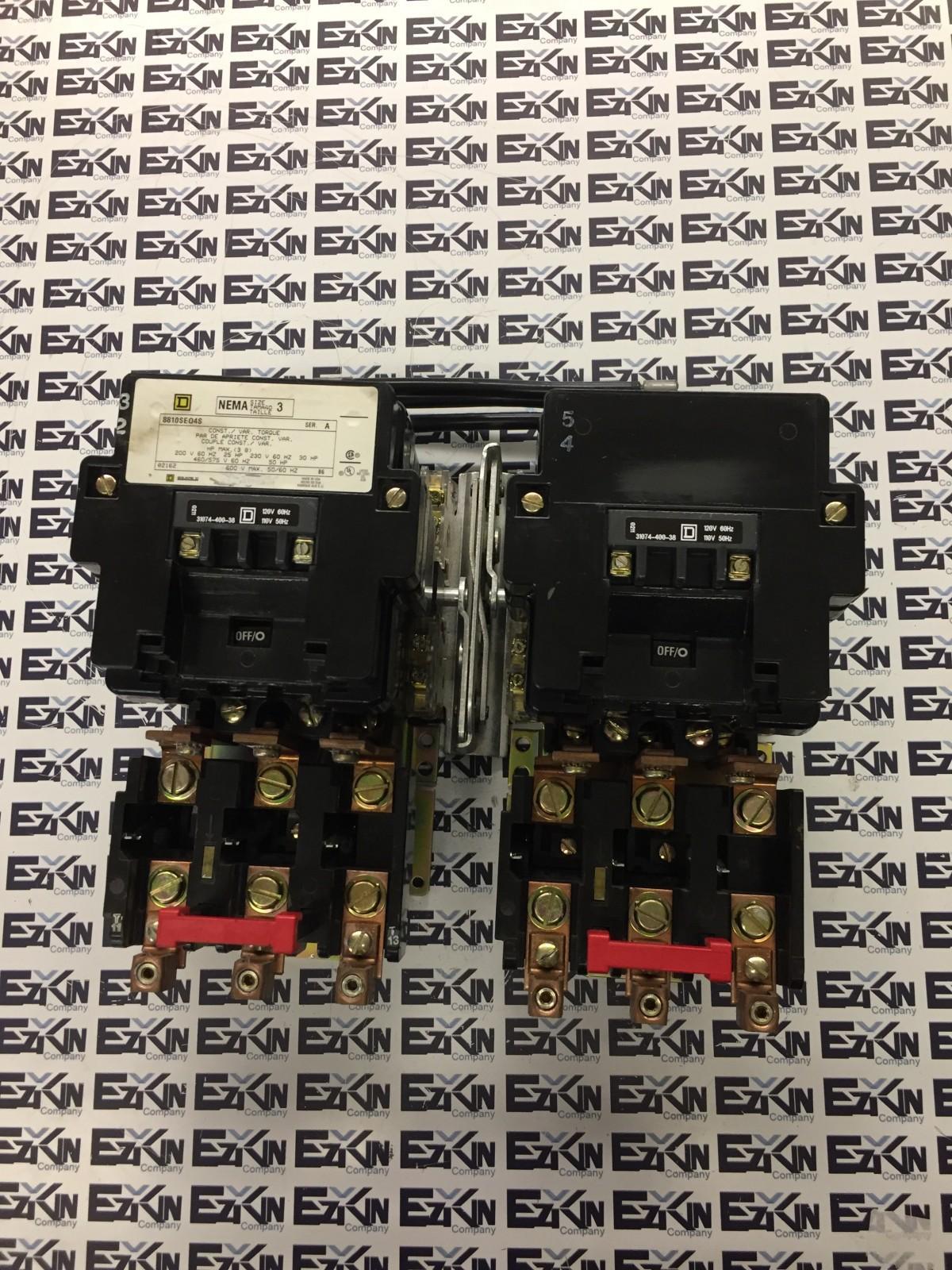 Square D 8810SE04S Reversing Starter, Size 3 50HP 120V Coil  - $275.00