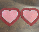 2 Storehouse Beaded Heart Shaped Charger Placemat New 15” Pink Red - $59.99