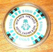 (1) $100. Mirage Springs Casino Chip - 1996 - Desert Hot Springs - Bud J... - £18.27 GBP