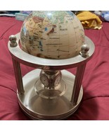 Vintage MotherOfPearl &amp; Gemstone Rotating Globe W/Clock &amp; WeatherStation - €46,96 EUR