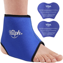 Hilph Ankle Ice Pack Wrap for Injuries Reusable Ankle Ice Wrap with 2 Cold Packs - £23.83 GBP