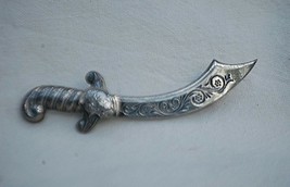 Vintage Sterling Silver Arabian Sword Knight Pin Brooch .925 Finely Deta... - $461.15 MXN