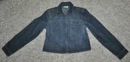 Womens Jacket Denim Ann Taylor Blue Faded Jean Zip Up Long Sleeve-size 6 - £32.69 GBP
