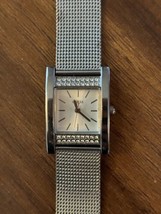 GUESS UO127L1 Women&#39;s Silver Mesh Watch Rhinestones 6.25&quot; New Battery - £23.28 GBP