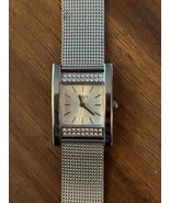 GUESS UO127L1 Women&#39;s Silver Mesh Watch Rhinestones 6.25&quot; New Battery - $29.03