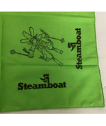 vintage  green bandana handkerchief scarf steamboat cowboy skier graphic  - $24.70