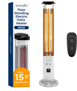 SereneLife 900W Floor Standing Electric Patio Heater w/ Three Power Sett... - $98.99