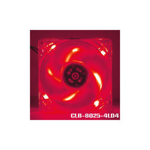 80Mmx80Mmx25Mm 4 Red Led Fan Clb-8025-4Ld4 - £20.32 GBP