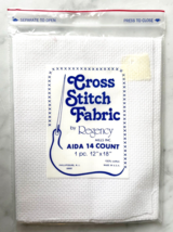 Regency Mills 14 Count White Aida Cross Stitch Cotton Fabric - 12&quot; x 18&quot; - $5.65