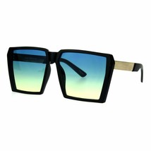 Damen Sonnenbrille Super Übergröße Quadrat Rahmen Schwarz Gold Ombre Far... - £8.54 GBP