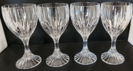 Mikasa Crystal Park Lane 4 Water Goblets Hand Blown Lovely 1987 - 2010 - £66.48 GBP