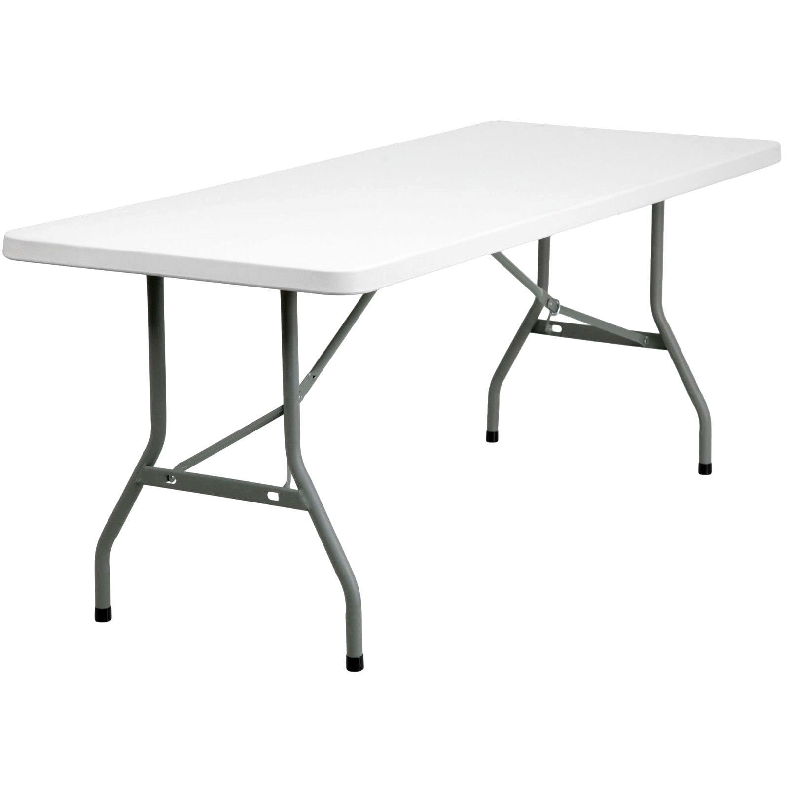 30" x 72" Heavy Duty Folding Plastic Granite White Table Commercial Banquet 6' - $198.26