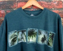 Newport Blue VINTAGE 90s Men&#39;s T-Shirt L Beach Palm Trees - $8.91