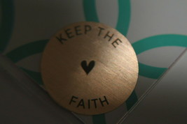Origami Owl Living Locket Plates Large (new) KEEP THE FAITH - ROSE GOLD - £11.05 GBP