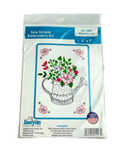 Janlynn Sew Simple Embroidery Kit Watering Can Flowers 5 x 7 in. - $15.40